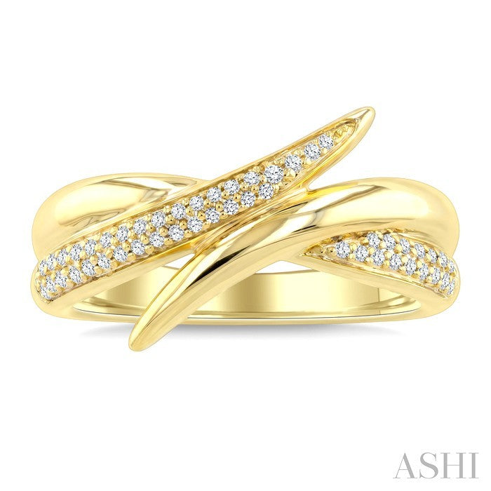 1/5 Ctw Round Cut Diamond Aeris Gold Semi Solid Fashion Band in 14K Yellow Gold