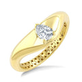 1/3 Ctw Pear Cut Diamond Curved Solitaire Ring in 14K Yellow Gold