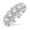 1 1/2 Ctw Baguette and Round Cut Diamond Fashion Ring in 14K White Gold