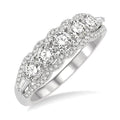 1 Ctw Baguette and Round Cut Diamond Fashion Ring in 14K White Gold