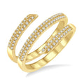 1/4 Ctw Open-End Round Cut Diamond Fashion Ring in 10K Yellow Gold