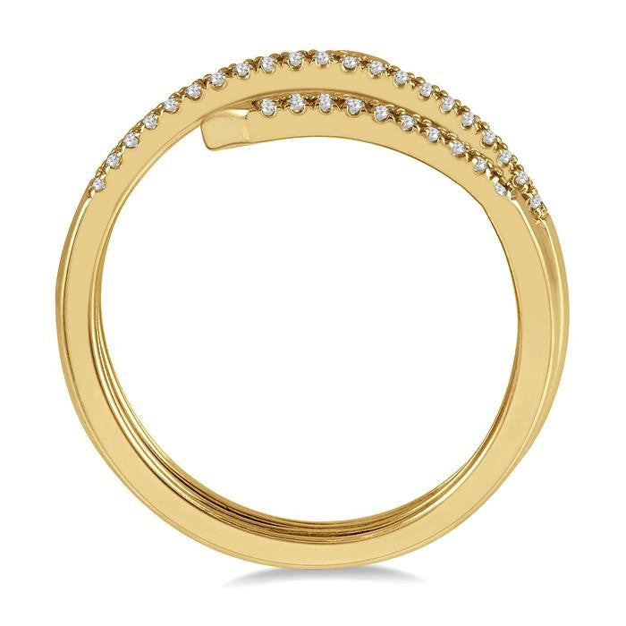1/4 Ctw Open-End Round Cut Diamond Fashion Ring in 10K Yellow Gold
