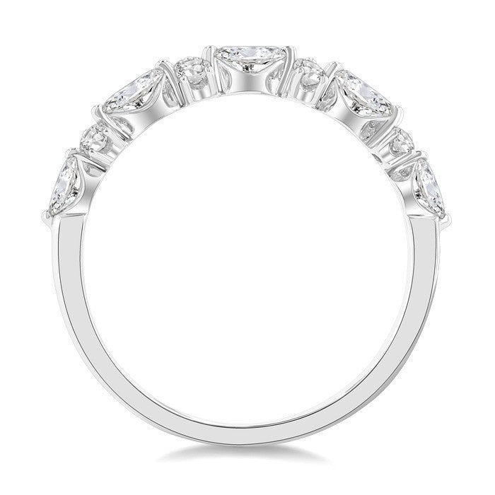 1/2 Ctw Scatter Marquise and Round Cut Diamond Fashion Band in 14K White Gold