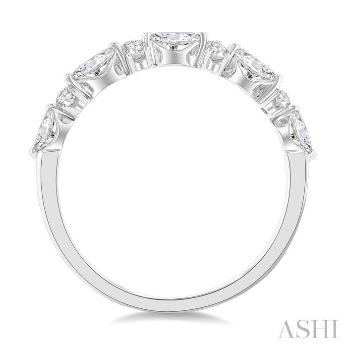 1/2 Ctw Scatter Marquise and Round Cut Diamond Fashion Band in 14K White Gold