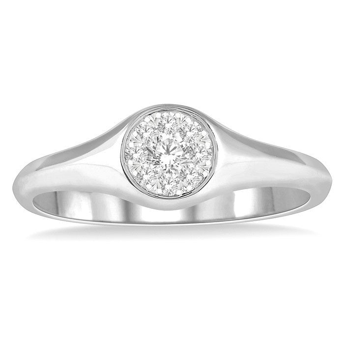 1/4 Ctw Round Shape Shine Bright Diamond Ring in 14K White Gold