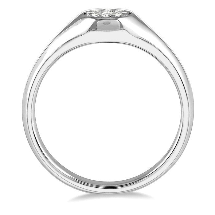 1/6 Ctw Round Shape Shine Bright Diamond Ring in 14K White Gold