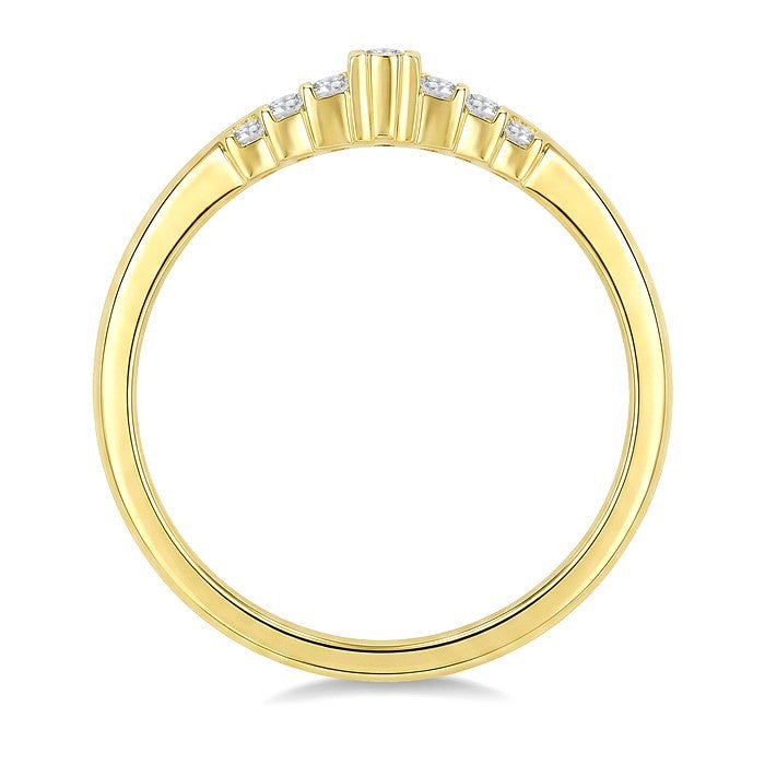 1/3 Ctw Fusion Baguette and Round Cut Diamond Fashion Ring in 14K Yellow Gold