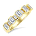1 1/10 Ctw Bezel Set Baguette and Octagon Cut Diamond Fashion Band in 14K Yellow Gold