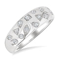 1/4 Ctw Round Cut Diamond Mosaic Wide Fashion Band in 10K White Gold