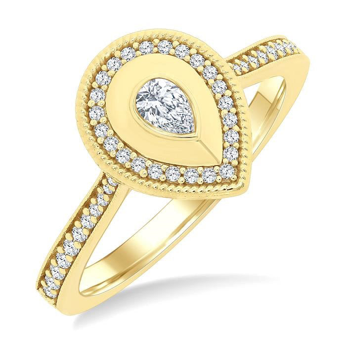 Pear Shape Art Deco Diamond Fashion Ring
