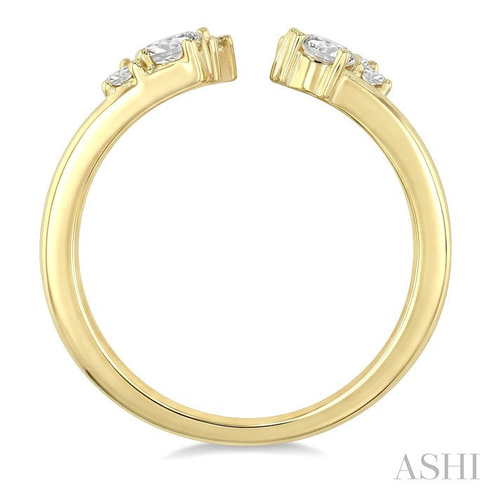 1 1/5 Ctw Fluted Mixed Diamond Cut Fashion Wide Band in 14K Yellow Gold