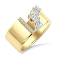 3/4 Ctw Mixed Cut Diamond Bold Open Wide Band in 14K Yellow Gold