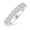 3/4 Ctw North-South Bezel Set Emerald Cut Diamond Fashion Band in 14K White Gold
