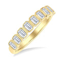 3/4 Ctw North-South Bezel Set Emerald Cut Diamond Fashion Band in 14K Yellow Gold