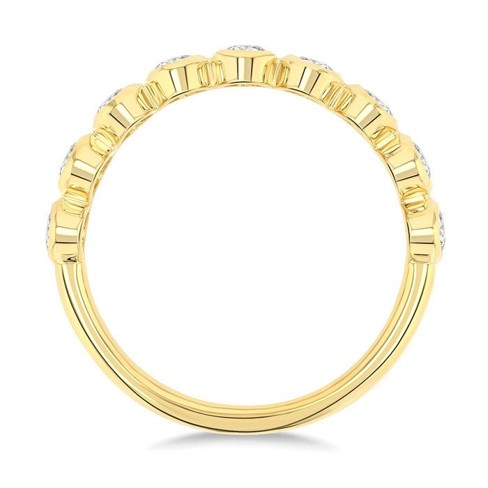 7/8 Ctw North-South Oval Diamond Band in 14K Yellow Gold