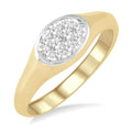 1/4 Ctw Oval Shape Shine Bright Diamond Ring in 14K Yellow and White Gold
