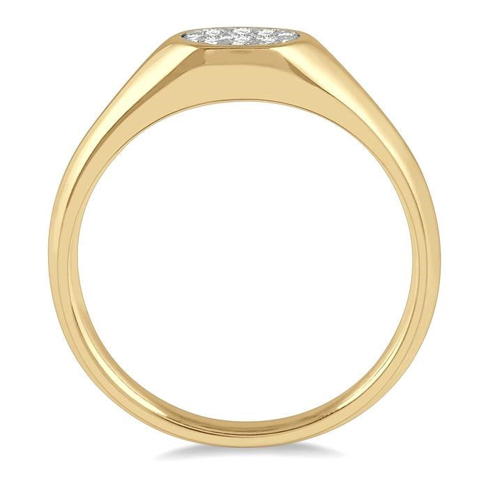 1/4 Ctw Oval Shape Shine Bright Diamond Ring in 14K Yellow and White Gold