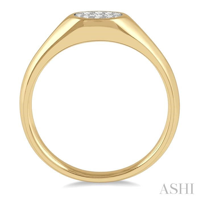 1/4 Ctw Oval Shape Shine Bright Diamond Ring in 14K Yellow and White Gold