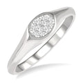 1/8 Ctw Oval Shape Shine Bright Diamond Ring in 14K White Gold