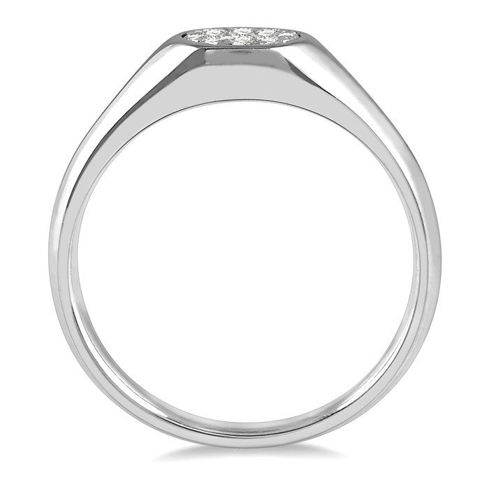 1/8 Ctw Oval Shape Shine Bright Diamond Ring in 14K White Gold