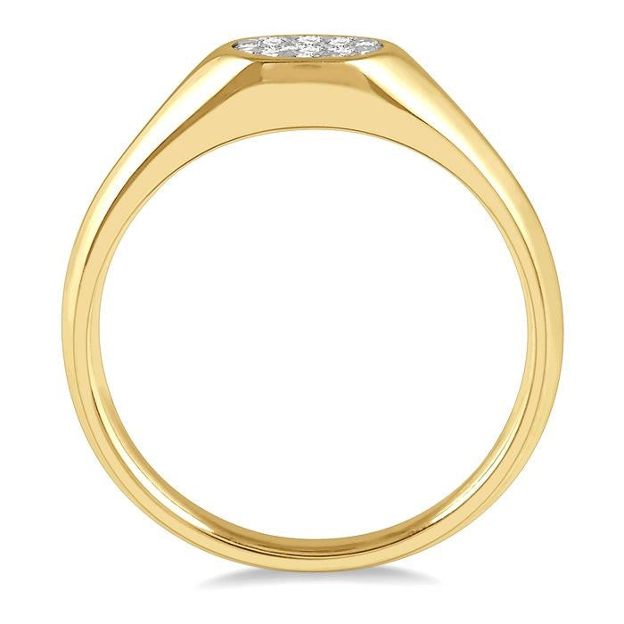 1/8 Ctw Oval Shape Shine Bright Diamond Ring in 14K Yellow and White Gold