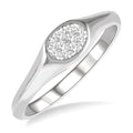 1/8 Ctw Oval Shape Shine Bright Diamond Ring in 14K White Gold