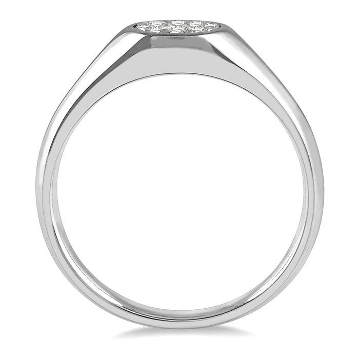 1/8 Ctw Oval Shape Shine Bright Diamond Ring in 14K White Gold