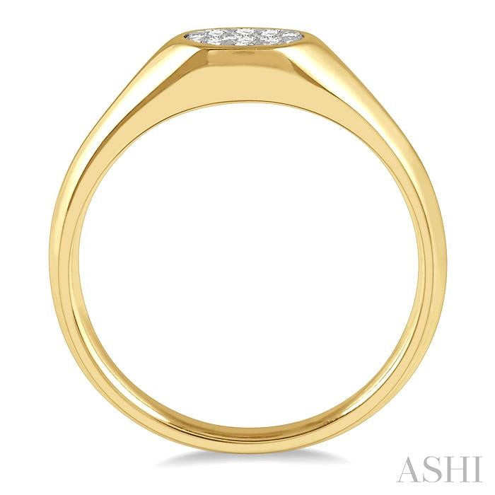 1/8 Ctw Oval Shape Shine Bright Diamond Ring in 14K Yellow and White Gold