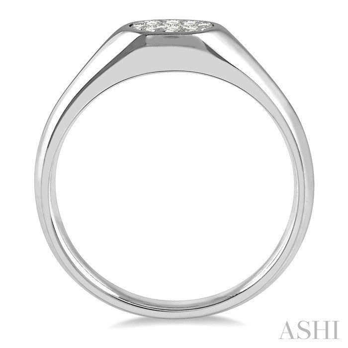 1/8 Ctw Oval Shape Shine Bright Diamond Ring in 14K White Gold