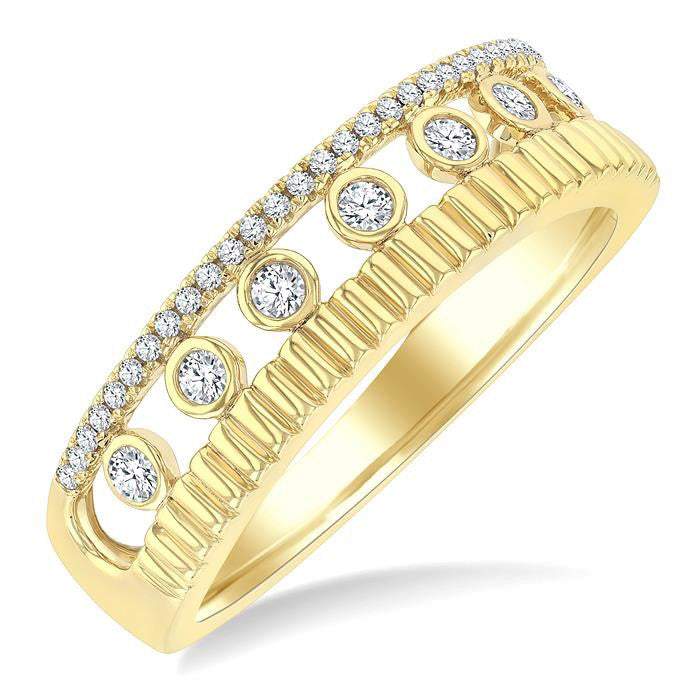 Bezel Layered Diamond Fashion Ring