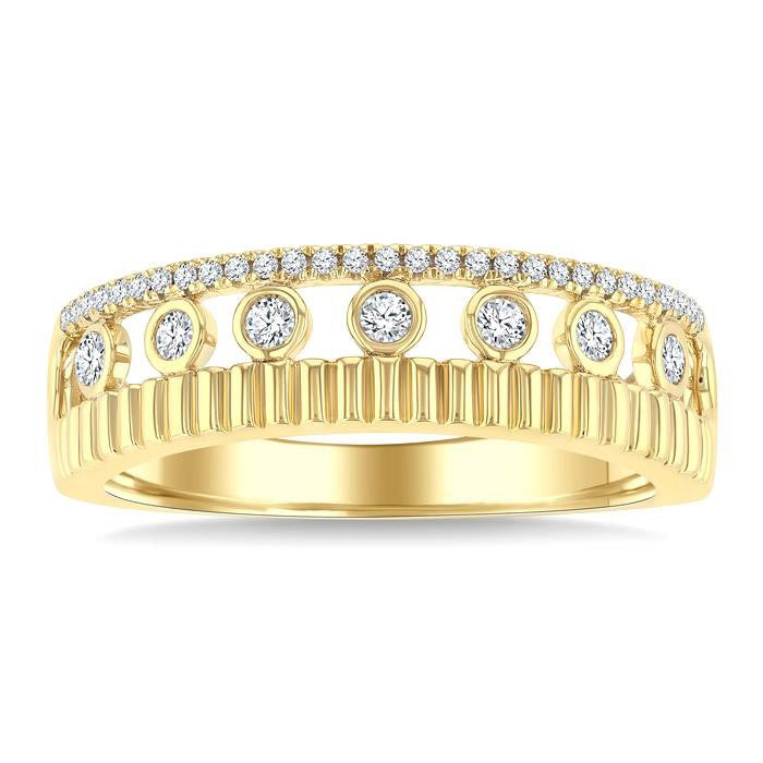 Bezel Layered Diamond Fashion Ring