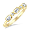 1/2 Ctw Bezel set Octagon and Round Cut Diamond Band in 14K Yellow Gold