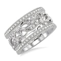 1/2 Ctw Round Cut Diamond Triple Band Set in 14K white Gold