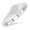 1/10 Ctw Pear Shape Shine Bright Diamond Ring in 14K White Gold