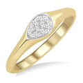 1/10 Ctw Pear Shape Shine Bright Diamond Ring in 14K Yellow and White Gold
