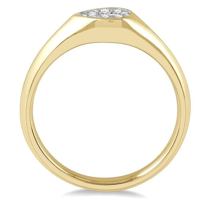 1/10 Ctw Pear Shape Shine Bright Diamond Ring in 14K Yellow and White Gold