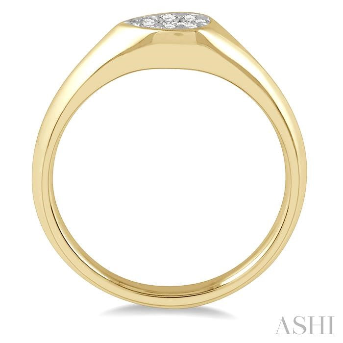 1/10 Ctw Pear Shape Shine Bright Diamond Ring in 14K Yellow and White Gold