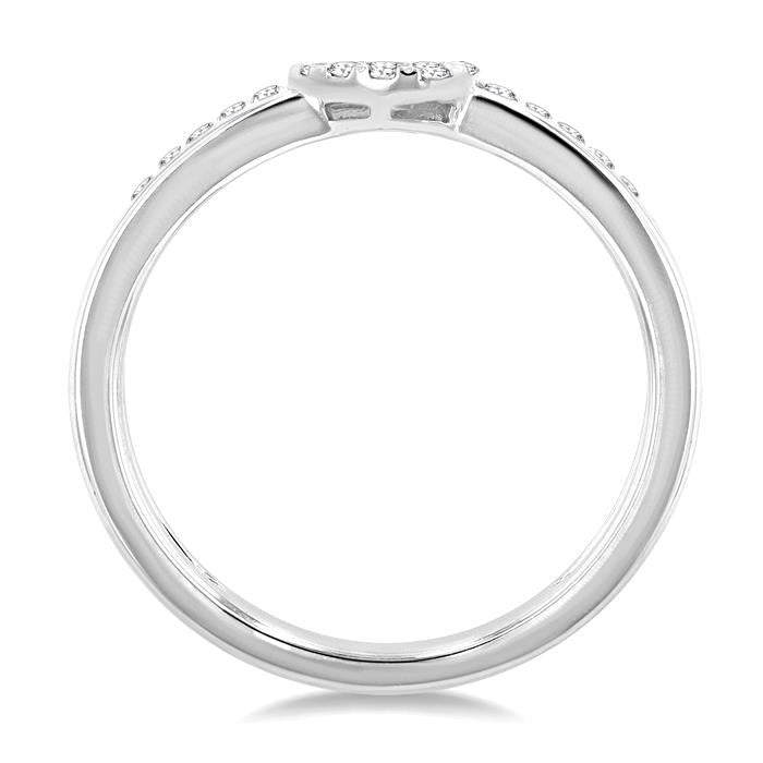 1/4 Ctw Double Row Pear Shape Shine Bright Round Cut Diamond Ladies Ring in 10K White Gold
