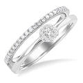 1/4 Ctw Double Row Shine Bright Round Cut Diamond Ladies Ring in 10K White Gold