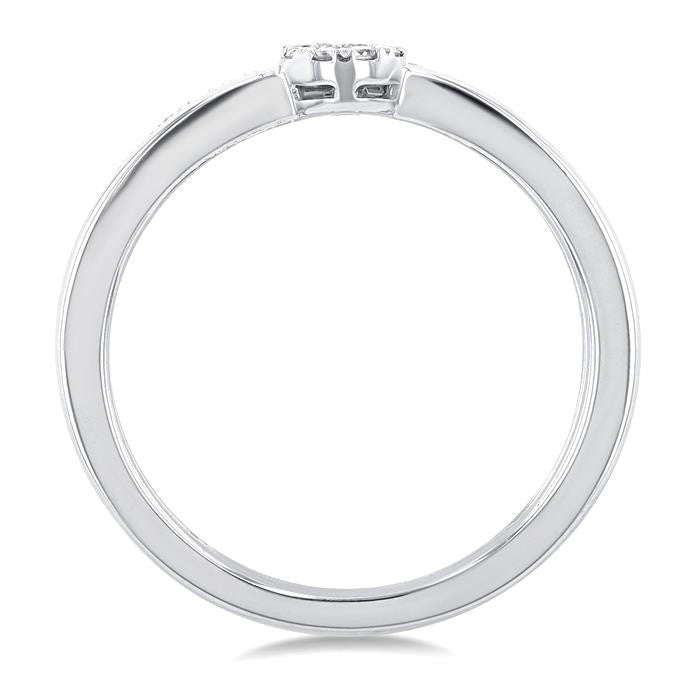 1/4 Ctw Double Row Shine Bright Round Cut Diamond Ladies Ring in 10K White Gold