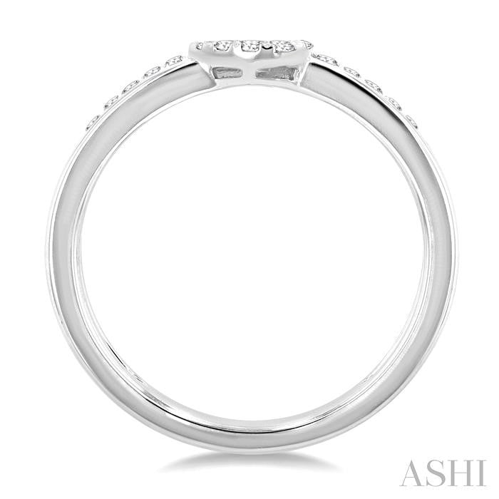 1/4 Ctw Double Row Pear Shape Shine Bright Round Cut Diamond Ladies Ring in 10K White Gold