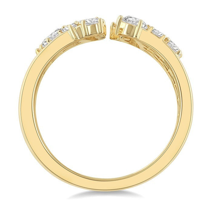 1 1/2 Ctw Asymmetric Split Mixed Diamond Cut Fashion Wide Band in 14K Yellow Gold