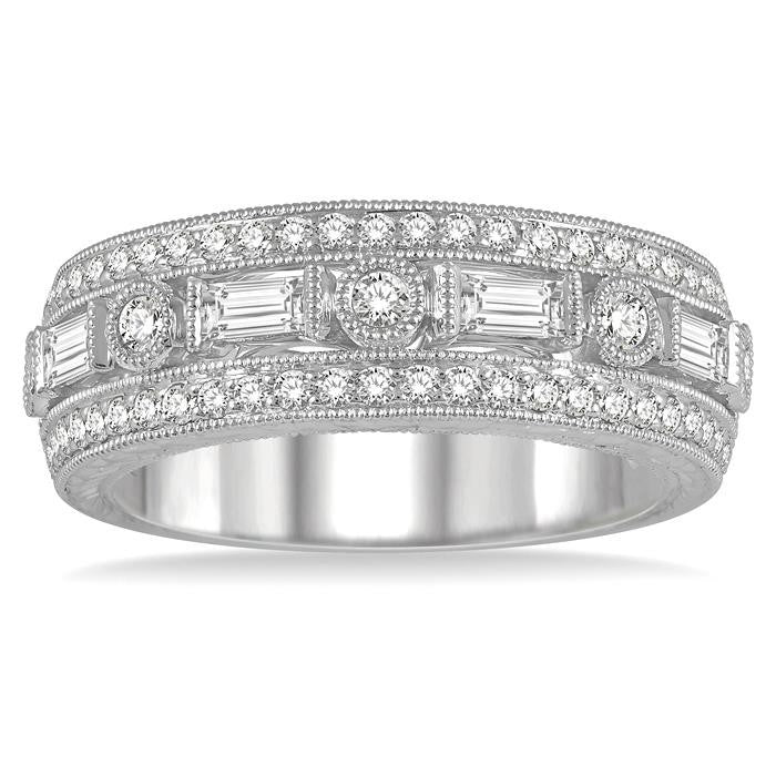 3/4 Ctw Diamond Fashion Band in 14K White Gold