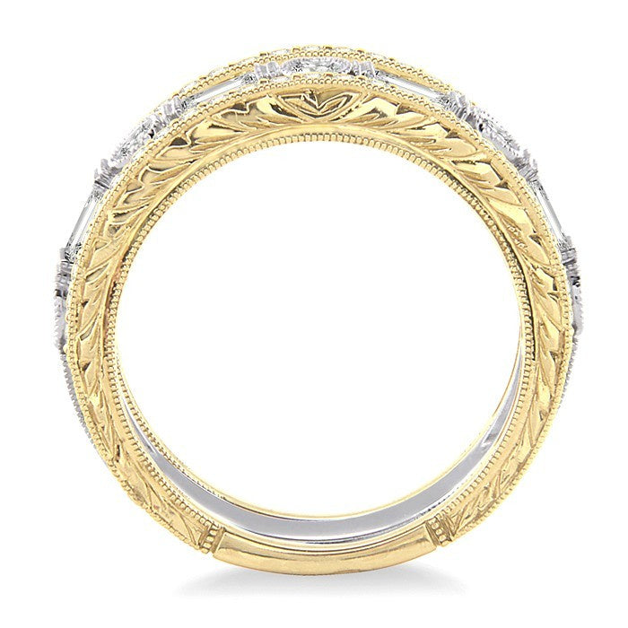 7/8 Ctw Diamond Stackable Band Set in 14K Yellow and White gold