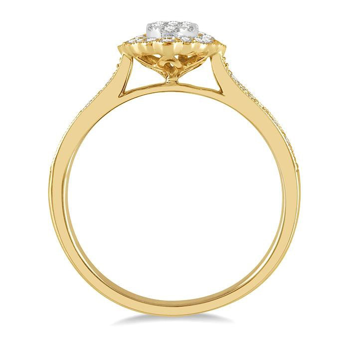Oval Shape Halo Shine Bright Diamond Ring