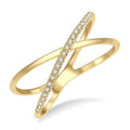 1/10 Ctw Wide Split Round Cut Diamond Twist Ring in 10K Yellow Gold