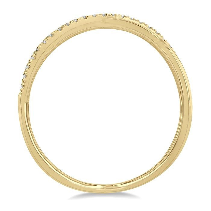 1/10 Ctw Wide Split Round Cut Diamond Twist Ring in 10K Yellow Gold