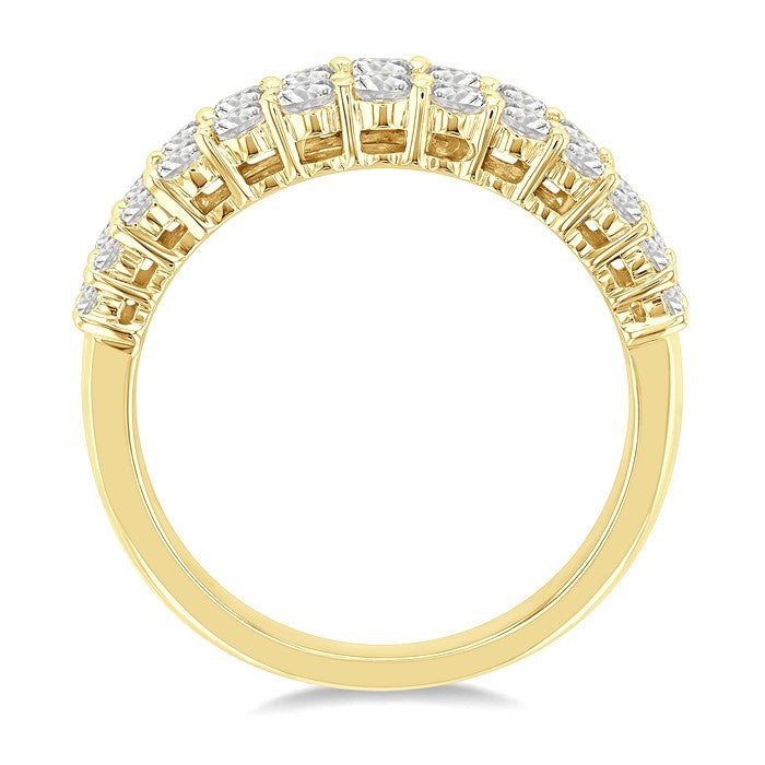 1 5/8 Ctw Baguette and Round Cut Diamond Fashion Band in 14K Yellow Gold