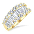 2 3/8 Ctw Baguette and Round Cut Diamond Fashion Band in 14K Yellow Gold