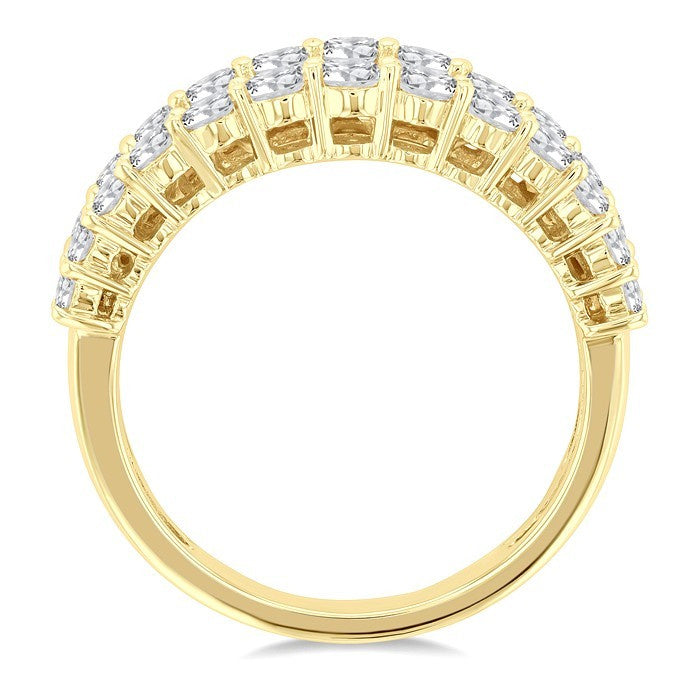 2 3/8 Ctw Baguette and Round Cut Diamond Fashion Band in 14K Yellow Gold